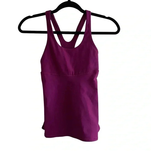 LULULEMON Athletica Cross-back Mesh Purple Tank Size 2 - Picture 3 of 6
